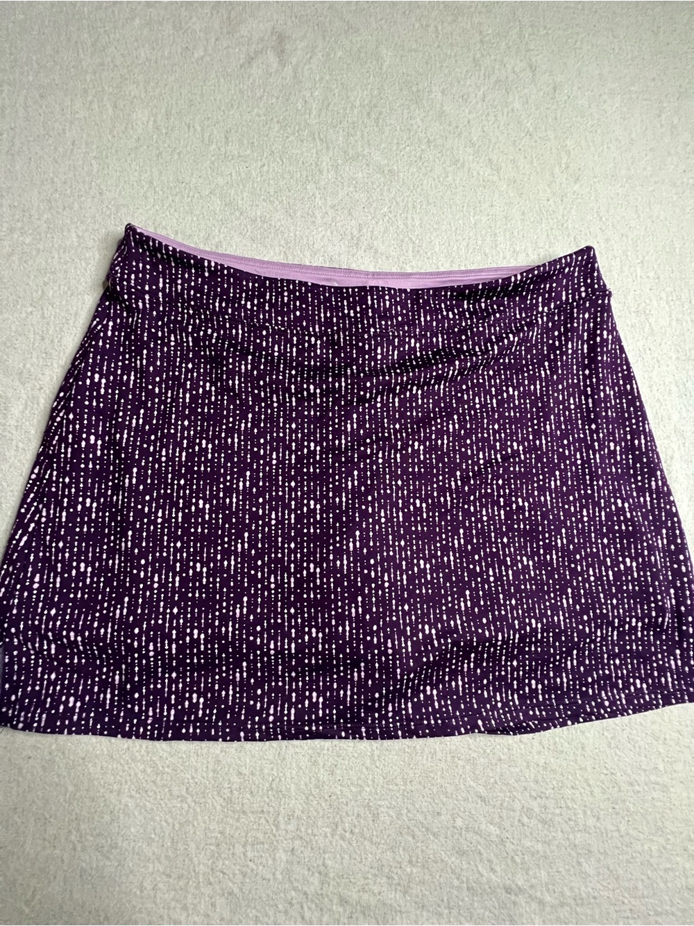 Tranquility by Colorado Clothing Purple Mini Skirt with White Dash Motif